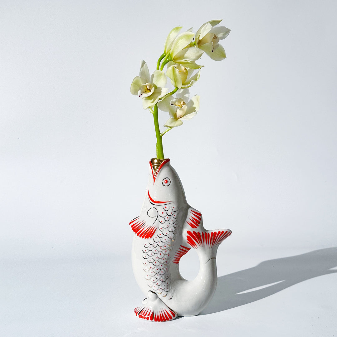 Porcelain Koi fish vase